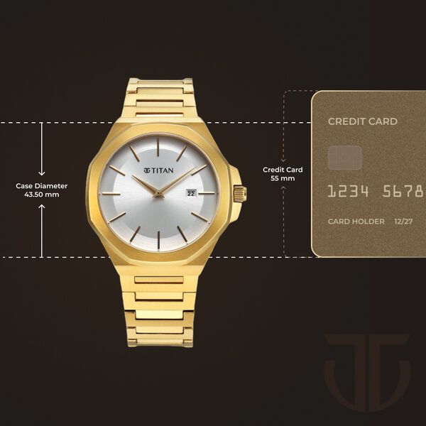 Buy Online Titan Classic Slim Quartz Analog with Date Silver Dial