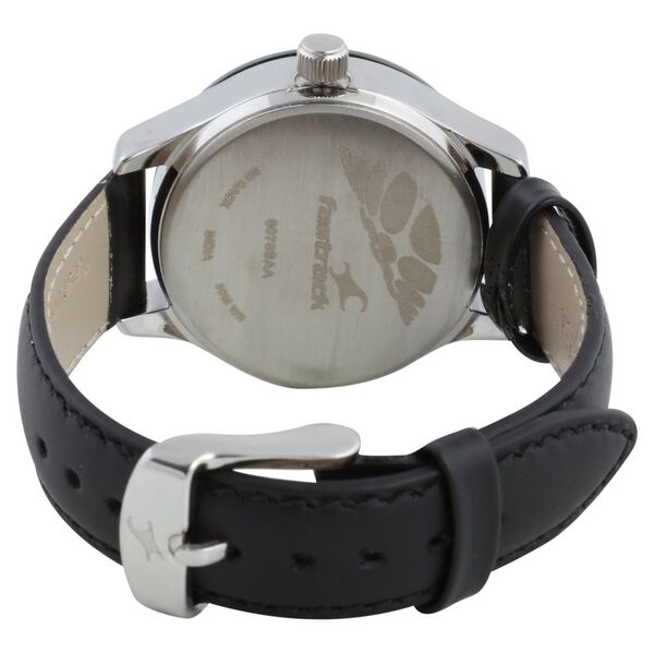 Fastrack Monochrome Quartz Multifunction Black Dial Leather Strap Watch for Girls - image number 3