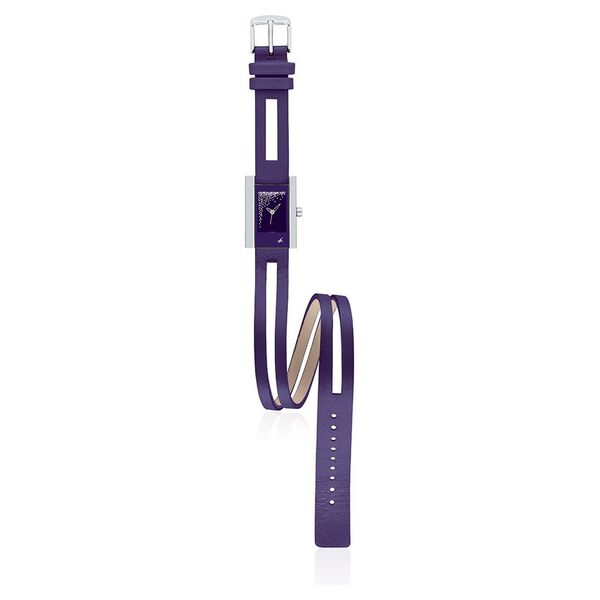 Fastrack Quartz Analog Purple Dial Leather Strap Watch for Girls - image number 0