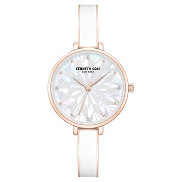 Kenneth Cole Quartz Analog White Dial Rose Gold Colour Stainless Steel Strap Watch For Women