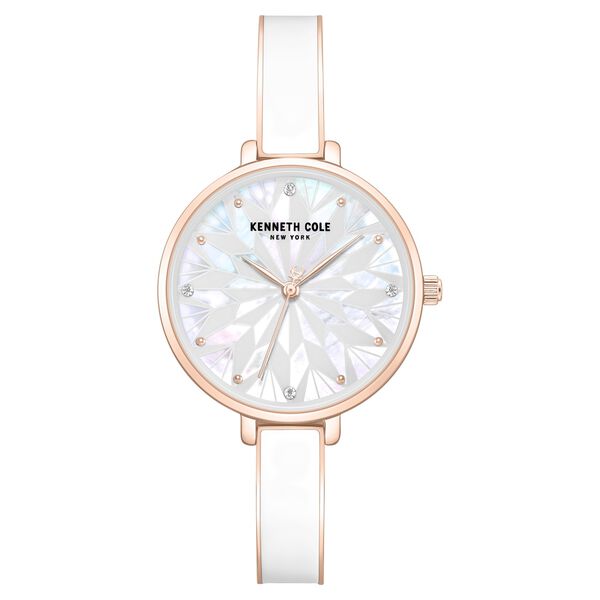 Kenneth Cole Quartz Analog White Dial Rose Gold Colour Stainless Steel Strap Watch For Women - image number 0