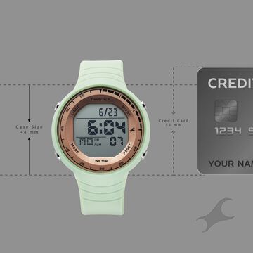 Fastrack StreetStyle Digital Dial Green Polyether Strap Watch For Unisex