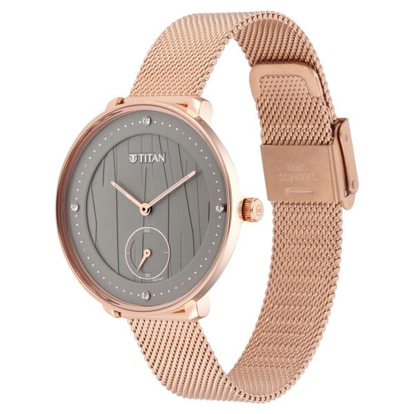 Titan Workwear Black Dial Women Watch With Stainless Steel Strap - image number 2