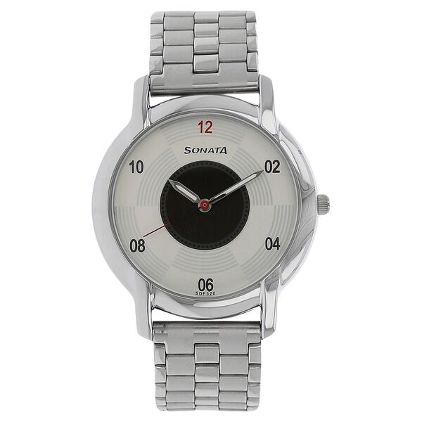 Sonata Quartz Analog Blue Dial Stainless Steel Strap Watch for Men - image number 0