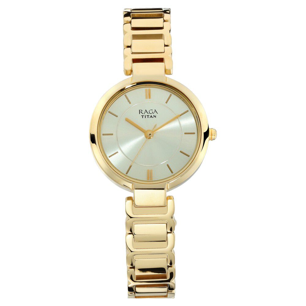 Buy Online Titan Raga Viva Champagne Dial Women Watch With Metal
