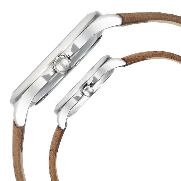 Titan Bandhan Quartz Analog with Date Green Dial Brown Leather Strap Watch For Couple - image number 3