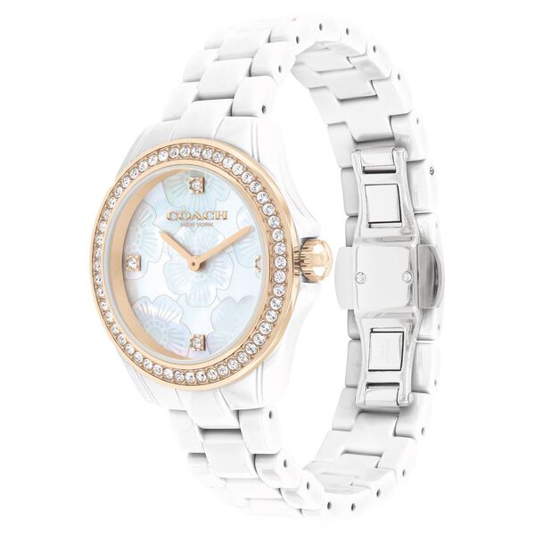 Coach Quartz Analog Mother Of Pearl Dial Ceramic Strap Watch for Women - image number 1