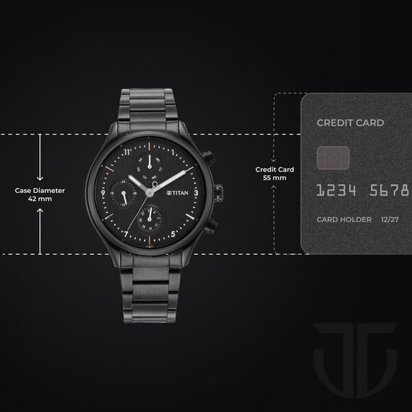 Titan Neo Black Dial Quartz Multifunction Stainless Steel Strap watch for Men - image number 2