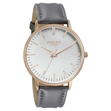 Sonata Poze Quartz Analog White Round Dial Grey Leather Strap Watch For Men