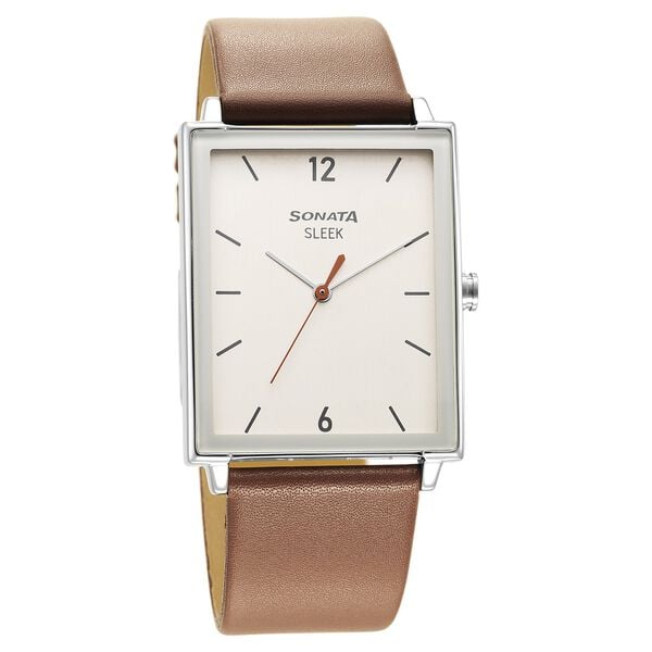 Sonata Sleek White Dial Analog Watch for Men - image number 0