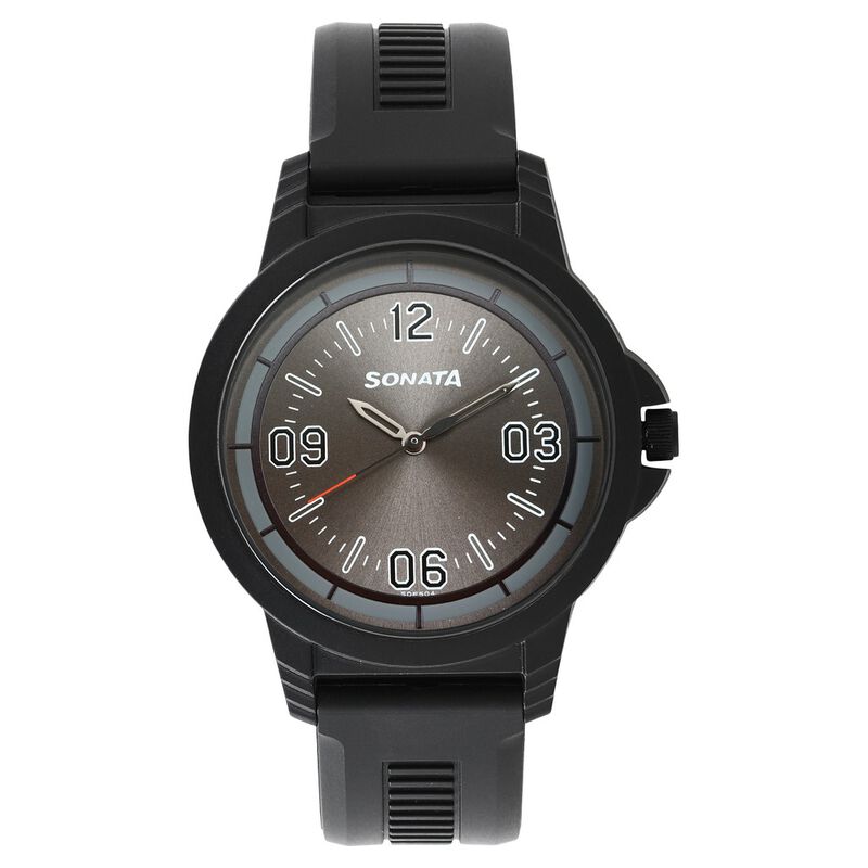 Sonata Quartz Analog Grey Dial Plastic Strap Watch for Men - image number 0
