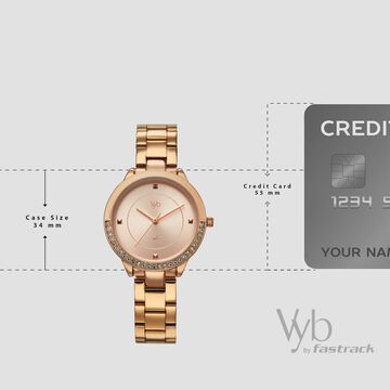 Vyb Eclipse By Fastrack Quartz Analog Rose Gold Dial Rose Gold Stainless Steel Strap Watch For Girls