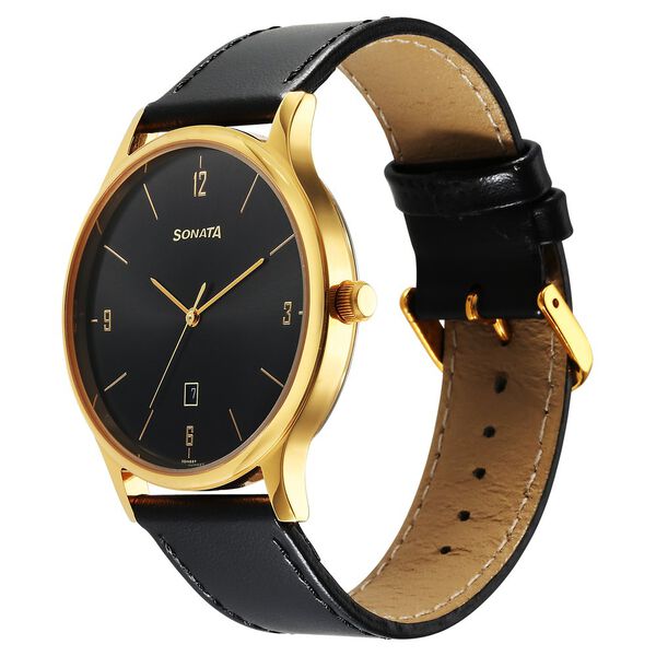 Sonata Quartz Analog with Date Black Dial Watch for Men - image number 1