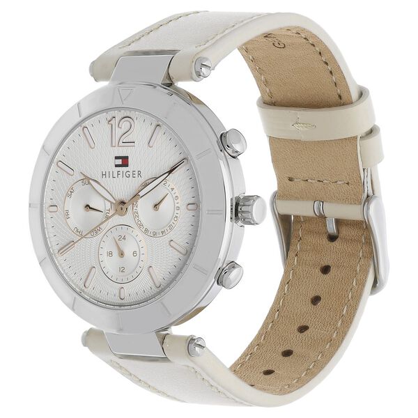 Buy Online Tommy Hilfiger Quartz Multifunction Silver Dial Leather ...
