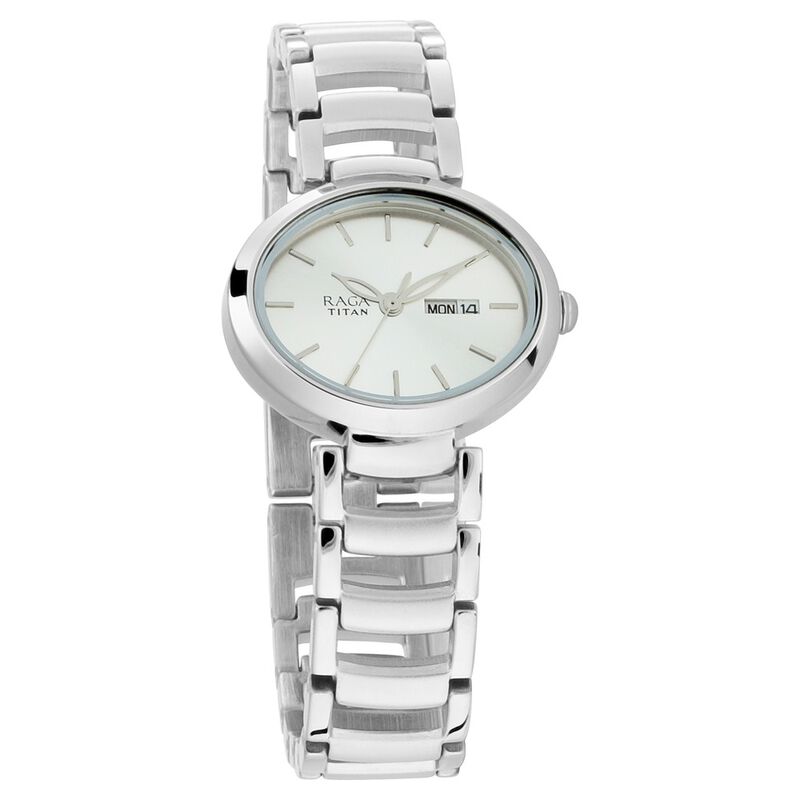 Titan Raga Viva Silver Dial Analog with Day and Date Metal Strap Watch for Women - image number 1