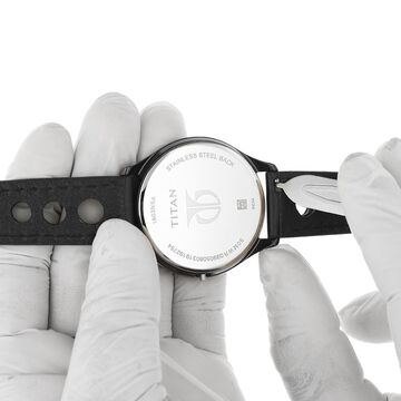 20 mm Black Genuine Leather Straps for Men