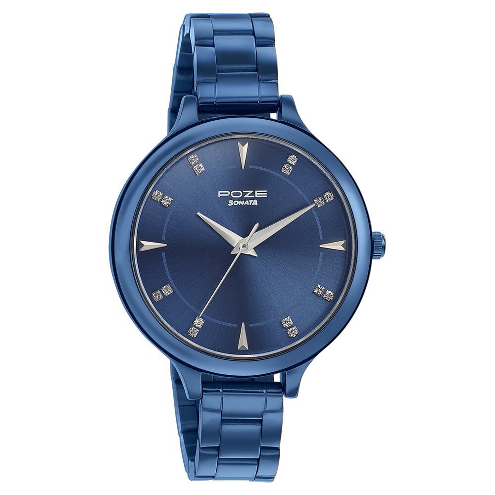 Sonata analog blue dial women's watch sales