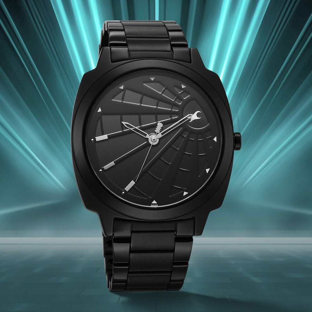 Fastrack Groove Quartz Analog Black Dial Guys Stainless Steel Watch-picture-10