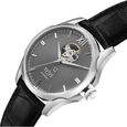 Xylys Automatic Analog Grey Dial Black Leather Strap Watch For Men - image number 1