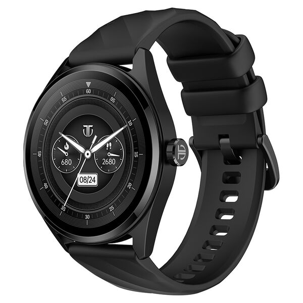 Titan Crest with 3.63 cm AMOLED Display with AOD, Functional Crown, BT Calling, Premium Smartwatch with Black Strap - image number 1