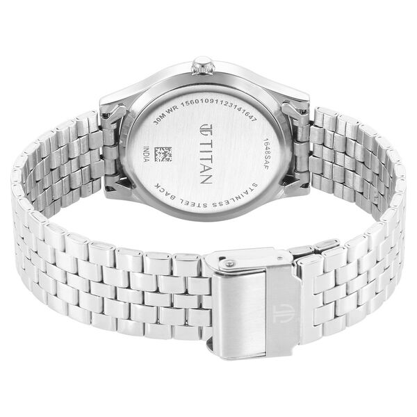 Titan Karishma Zing Quartz Analog Green Dial Silver Stainless Steel Strap Watch For Men - image number 5