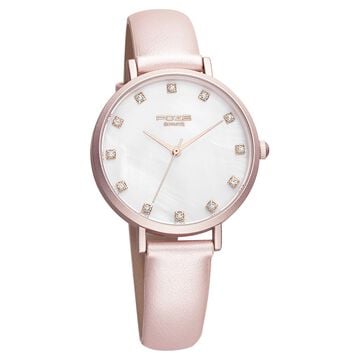 Poze by Sonata Quartz Analog White Dial PU Leather Strap Watch for Women