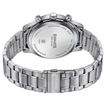Sonata Wedding Edit Quartz Multifunction Blue Dial Stainless Steel Strap Watch For Men