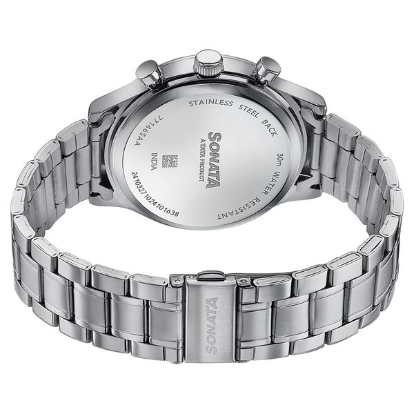 Sonata Wedding Edit Quartz Multifunction Blue Dial Stainless Steel Strap Watch For Men - image number 5