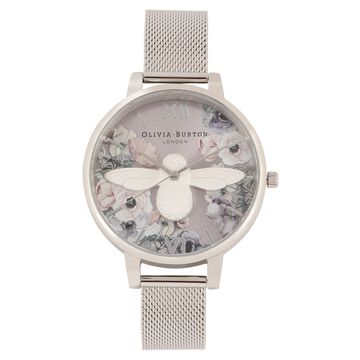 Olivia Burton Quartz Analog Silver Dial Stainless Steel Strap Watch for Women