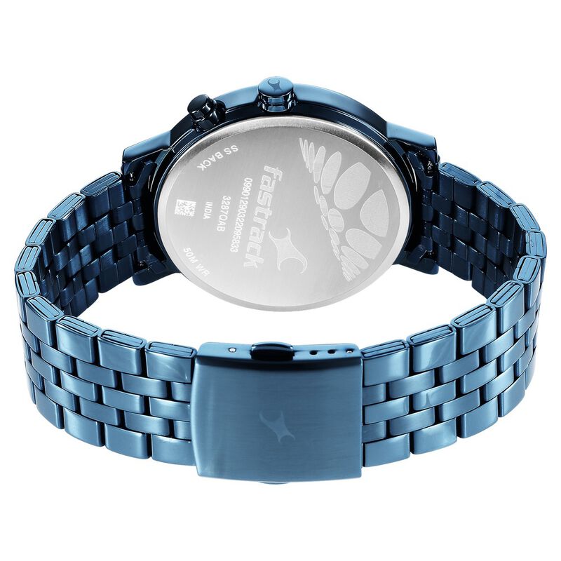 Fastrack Tick Tock Quartz Multifunction Black Dial Metal Strap Watch for Guys - image number 5