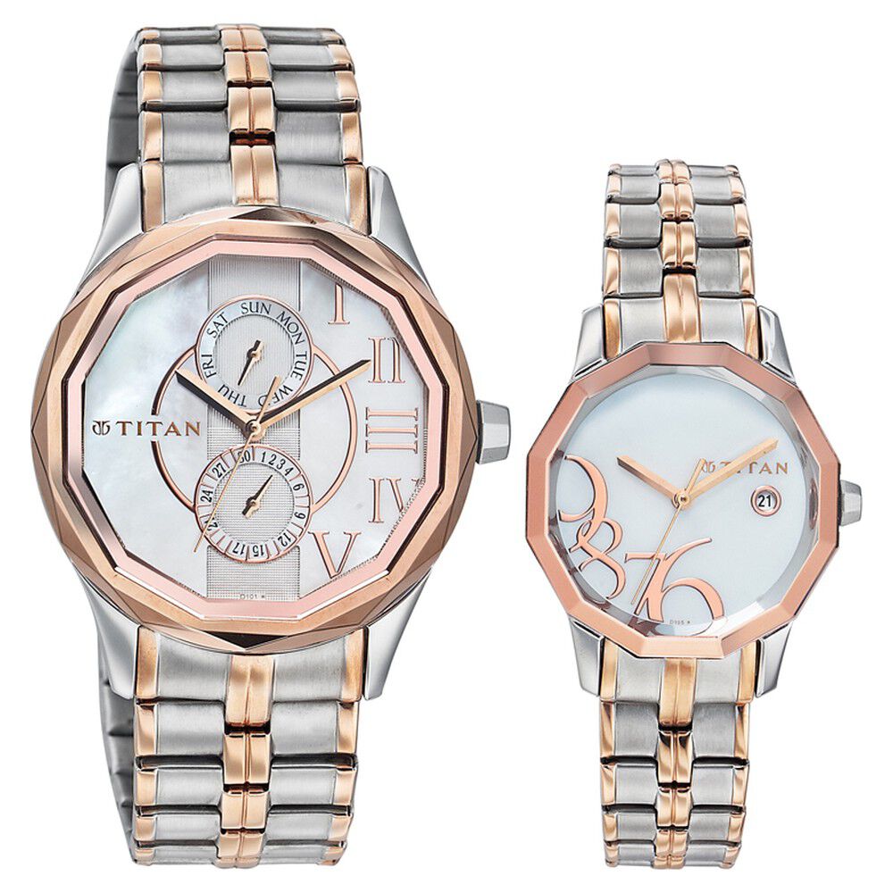 Titan couple watches shop rose gold