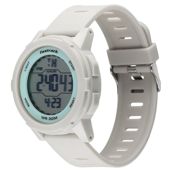 Fastrack Streetstyle Digital Dial Beige Polyether Strap Watch For Unisex - image number 2