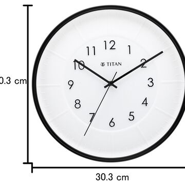 Titan Contemporary Wall Clock with Raised Numbers - 30.8 cm x 30.8 cm (Medium)