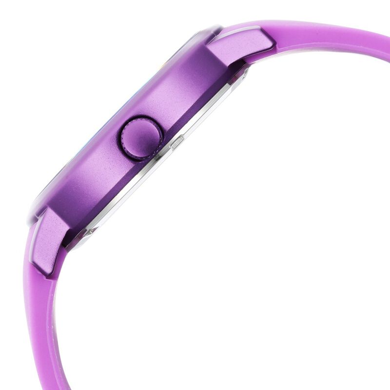 Pop Colours Purple Dial Silicone Strap Watch for Girls - image number 4