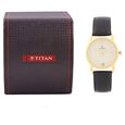 Titan Analog Champagne Dial Leather Strap watch for Men - image number 4