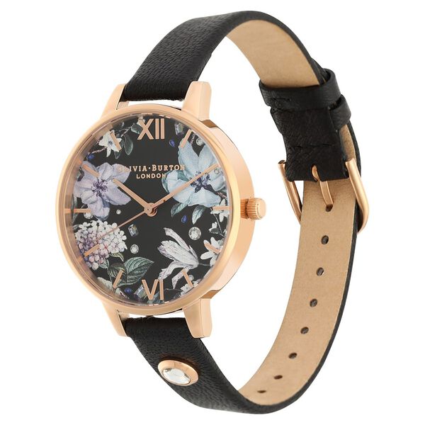 Olivia Burton Quartz Analog Black Dial Leather Strap Watch for Women - image number 3