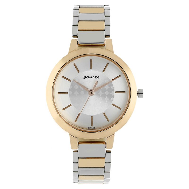 Sonata Blush Silver Dial Women Watch With Stainless Steel Strap - image number 0