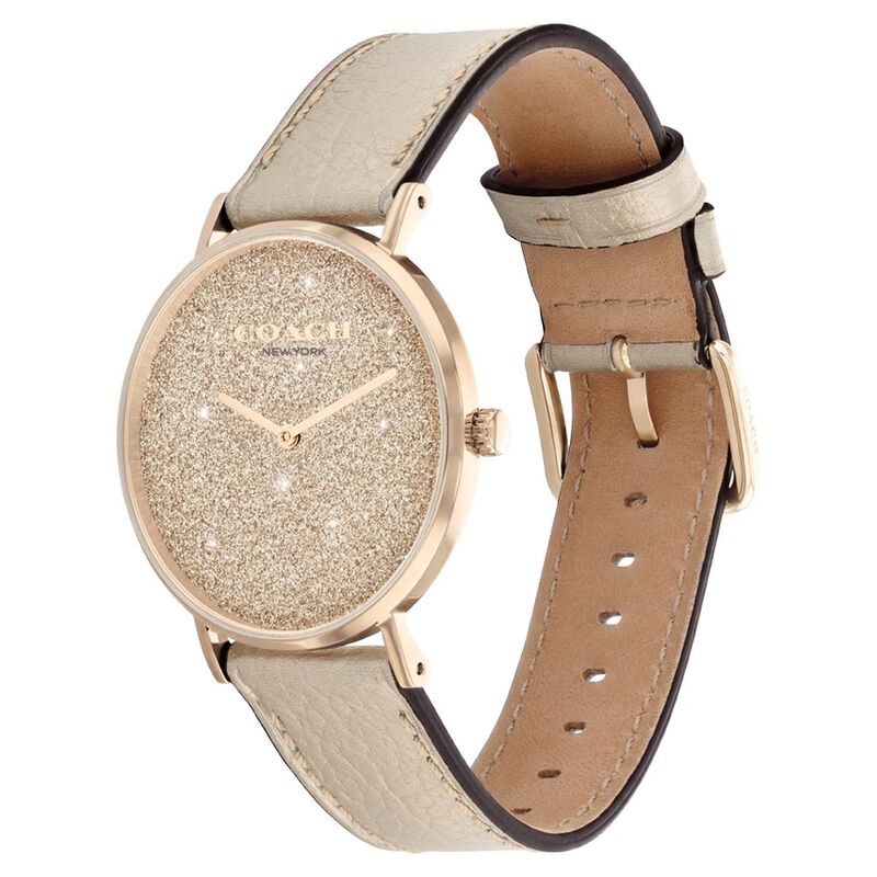 Golden Dial Leather Strap Watch for Women - image number 1