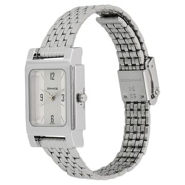 Sonata Essentials White Dial Women Watch With Stainless Steel Strap
