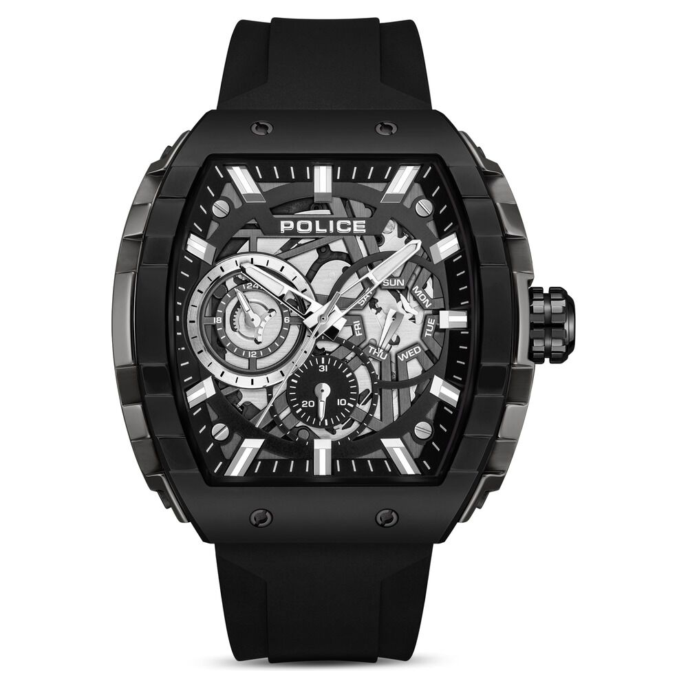 Police Quartz Multifunction Black Dial Black Colour Silicone Strap Watch For Men-picture-36