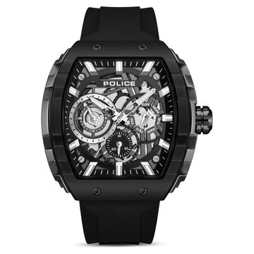 Police Quartz Multifunction Black Dial Black Colour Silicone Strap Watch For Men