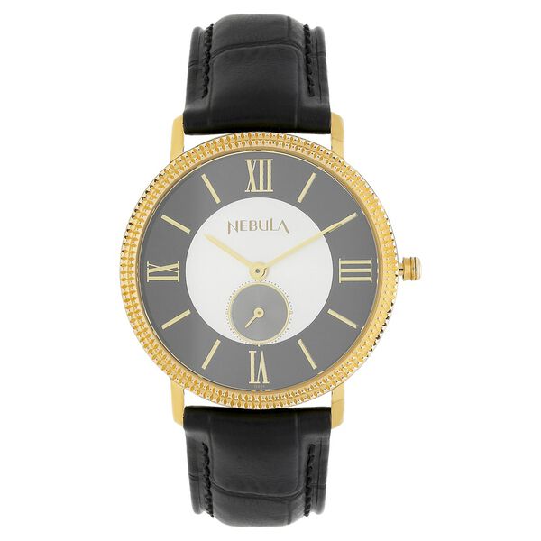 Titan Nebula Vintage 18k Gold Analog with Offset Seconds Leather Strap Watch for Men - image number 0
