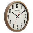 Brown Wooden Texture Oval Clock with White Dial and Silent Sweep Technology - 37 cm x 41.5 cm (Large) - image number 2