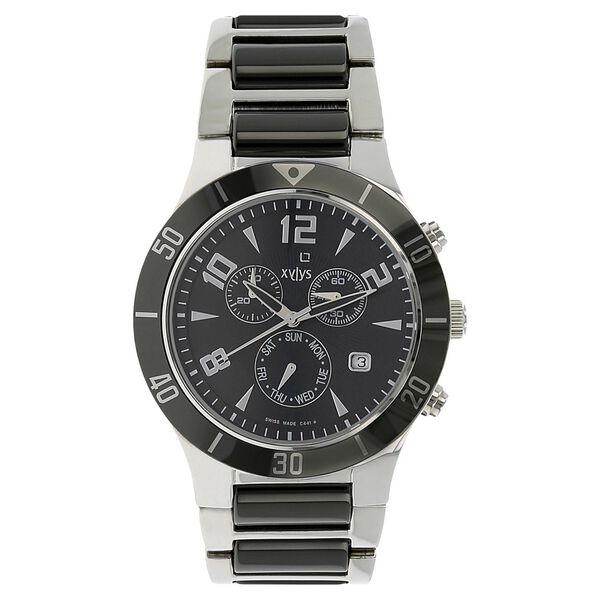 Xylys Swiss Chronograph Two Toned Stainless Steel And Ceramic Strap and Blue Dial Watch For Men - image number 0