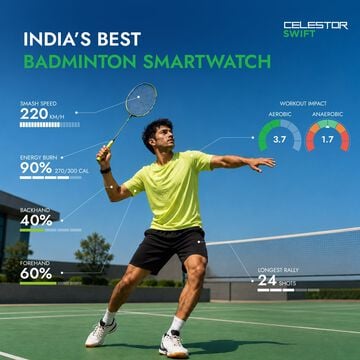 Titan Celestor Swift GPS Smartwatch with Advanced Badminton Mode, Zone Based Training ,AI Brief & Titan Q-Black