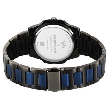 Vyb Nimbus By Fastrack Quartz Analog Blue Dial Two Toned Stainless Steel Strap Watch For Guys