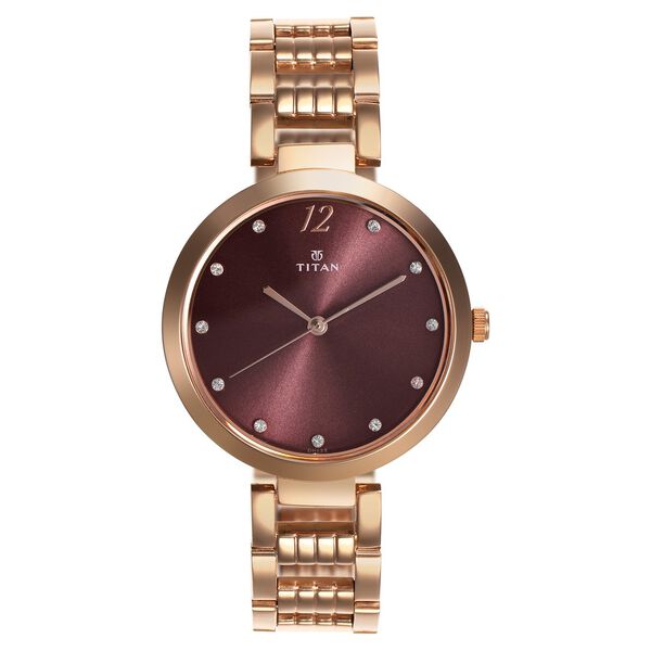 Titan Sparkle Purple Dial Analog Stainless Steel Strap Watch for Women - image number 0