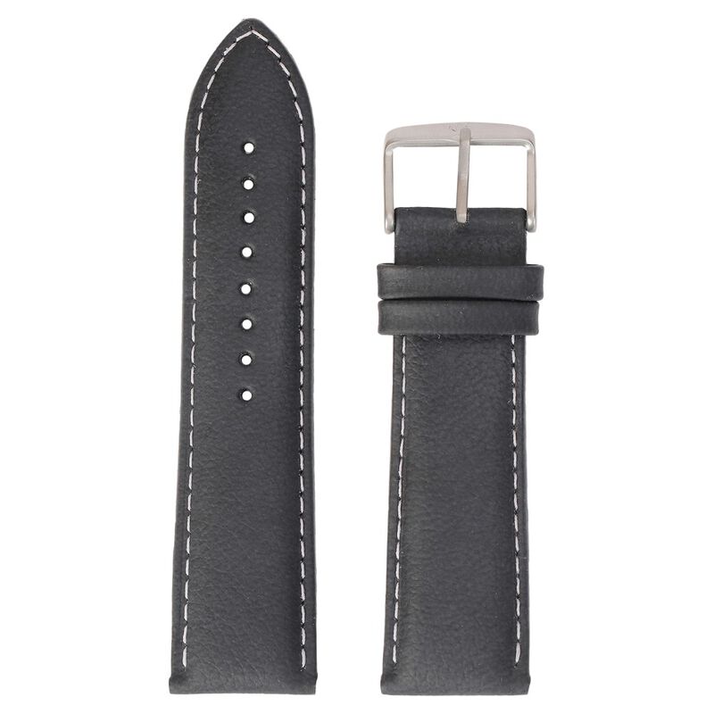 24 mm Black Genuine Leather Straps for Men - image number 0