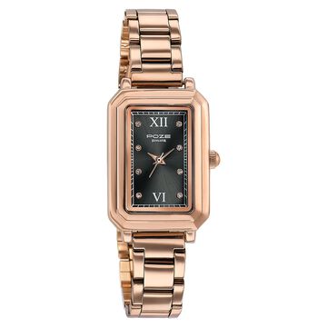 Sonata Poze Quartz Analog Black Mother Of Pearl Dial Rose Gold Colour Stainless Steel Strap Watch For Women