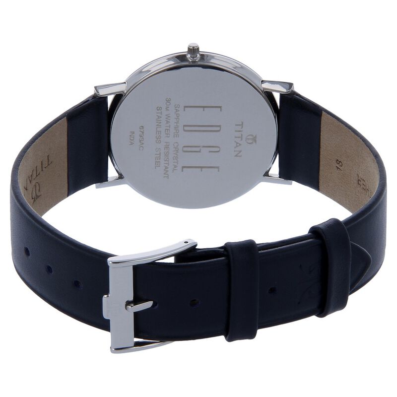 Titan Quartz Analog White Dial Leather Strap Watch for Men - image number 3